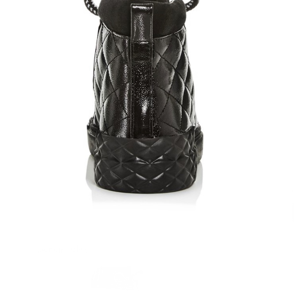 Marc Fisher Dulce Quilted Patent‎ Leather Lace Up High Top Sneakers - Picture 4 of 13